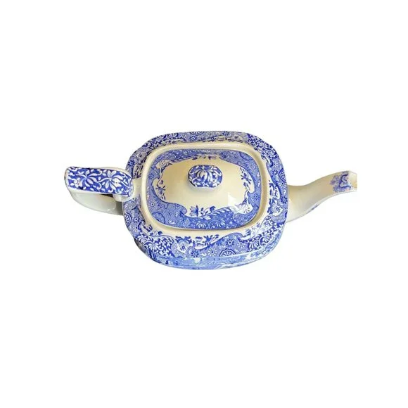 Vintage Spode Italian Blue Teapot 1980's England Estate - Picture 2 of 8
